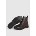Dark Brown - Side - Mantaray Mens Arlo Pebble Grain Leather Ankle Boots