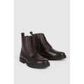 Dark Brown - Lifestyle - Mantaray Mens Arlo Pebble Grain Leather Ankle Boots