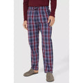 Wine - Pack Shot - Debenhams Mens Checked Grandad Collar Long Pyjama Set