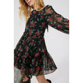 Black - Side - Mantaray Womens-Ladies Floral Chiffon Tunic Dress