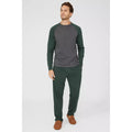 Charcoal - Pack Shot - Debenhams Mens Colour Block Long-Sleeved Pyjama Top