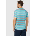 Teal - Back - Mantaray Mens Double Stripe T-Shirt
