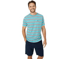 Teal - Front - Mantaray Mens Double Stripe T-Shirt