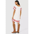 Off White - Back - Mantaray Womens-Ladies Embroidered Scoop Neck Smock Dress
