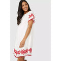 Off White - Lifestyle - Mantaray Womens-Ladies Embroidered Scoop Neck Smock Dress