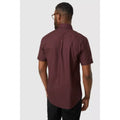 Burgundy - Back - Maine Mens Arrow Oxford Short-Sleeved Shirt