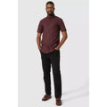 Burgundy - Lifestyle - Maine Mens Arrow Oxford Short-Sleeved Shirt