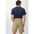 Natural - Back - Mantaray Mens Slub Textured Cargo Shorts