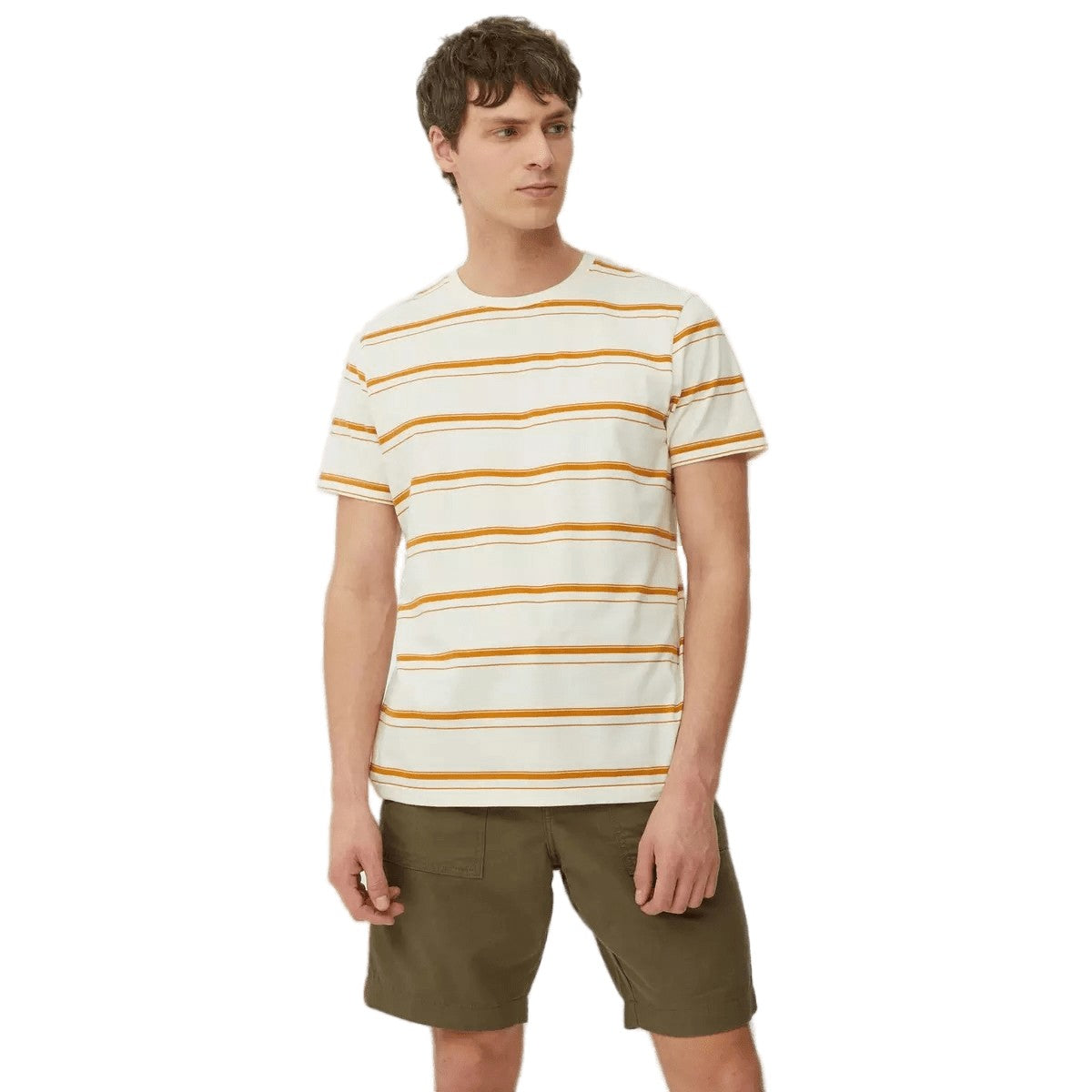 Khaki - Front - Mantaray Mens Slub Textured Cargo Shorts