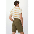 Khaki - Back - Mantaray Mens Slub Textured Cargo Shorts