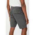 Dark Grey - Back - Mantaray Mens Slub Textured Cargo Shorts