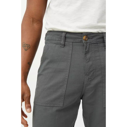 Dark Grey - Side - Mantaray Mens Slub Textured Cargo Shorts