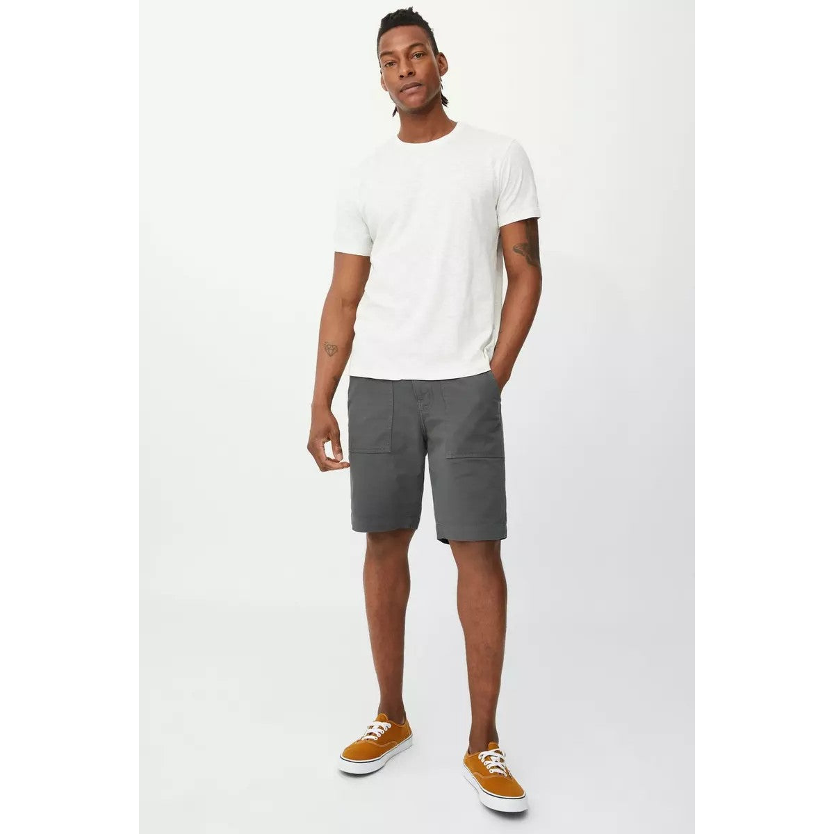 Dark Grey - Lifestyle - Mantaray Mens Slub Textured Cargo Shorts