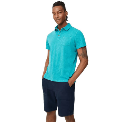 Navy - Front - Mantaray Mens Slub Textured Cargo Shorts