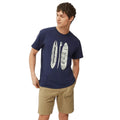 Natural - Front - Mantaray Mens Slub Textured Cargo Shorts