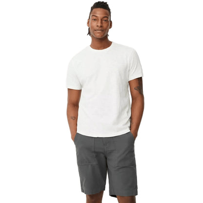 Dark Grey - Front - Mantaray Mens Slub Textured Cargo Shorts