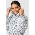 Grey - Front - Debenhams Womens-Ladies Animal Print Longline Hoodie