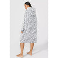 Grey - Back - Debenhams Womens-Ladies Animal Print Longline Hoodie