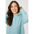 Grey-Blue - Side - Mantaray Womens-Ladies Hooded Contrast Sleeves Jumper