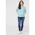 Grey-Blue - Pack Shot - Mantaray Womens-Ladies Hooded Contrast Sleeves Jumper