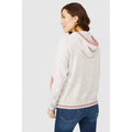 Pink-White - Back - Mantaray Womens-Ladies Hooded Contrast Sleeves Jumper