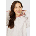 Pink-White - Side - Mantaray Womens-Ladies Hooded Contrast Sleeves Jumper