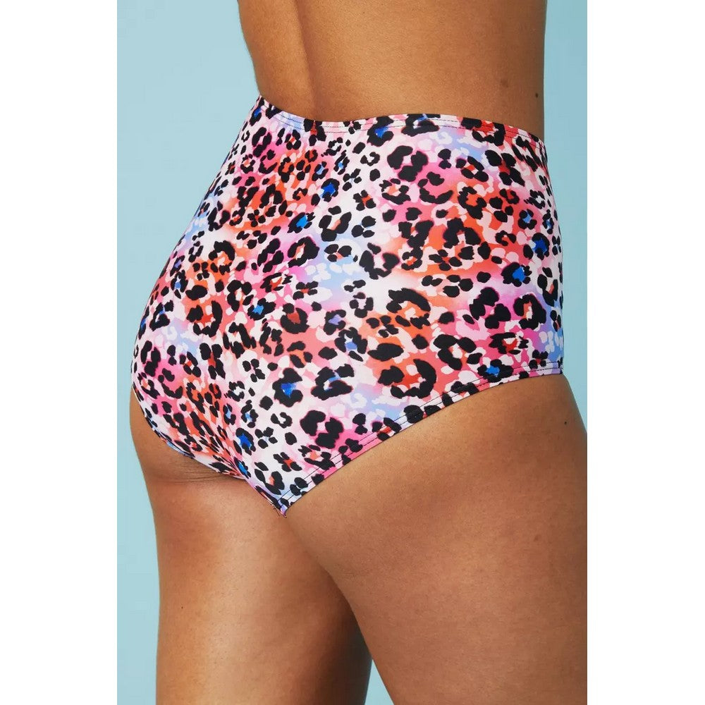Multicoloured - Back - Gorgeous Womens-Ladies Animal Print High Waist Bikini Bottoms