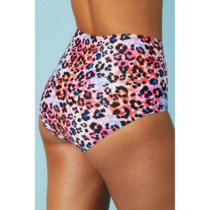Multicoloured - Back - Gorgeous Womens-Ladies Animal Print High Waist Bikini Bottoms