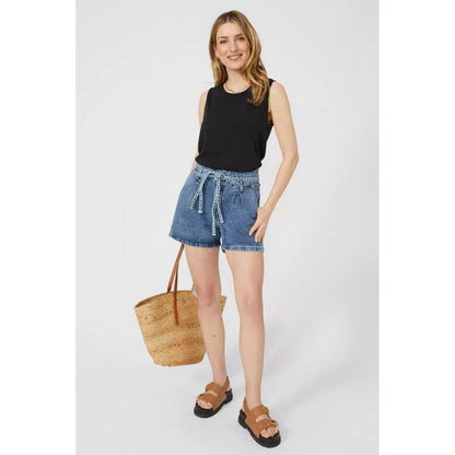 Black - Lifestyle - Mantaray Womens-Ladies Slub Vest Top