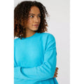 Blue - Side - Maine Womens-Ladies Exposed Seams Knitted Jumper