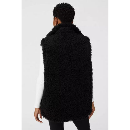 Black - Back - Principles Womens-Ladies Teddy Fleece Short Gilet