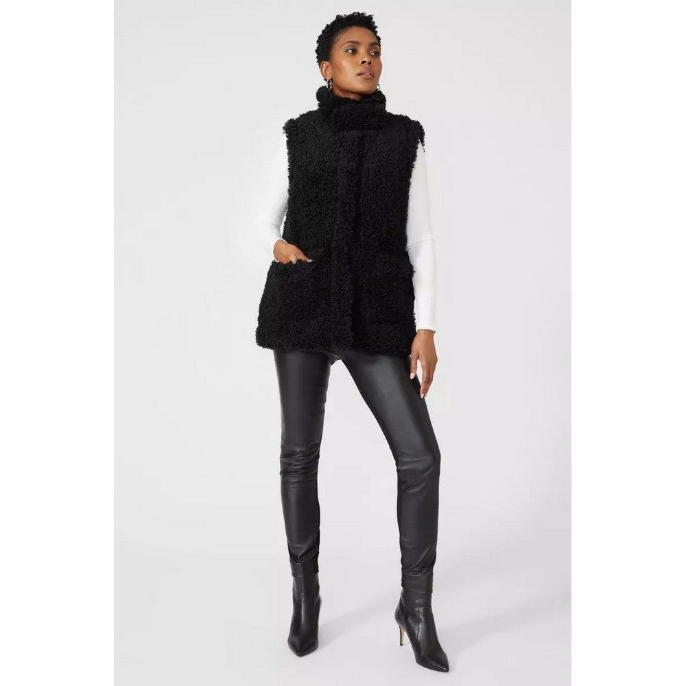 Black - Lifestyle - Principles Womens-Ladies Teddy Fleece Short Gilet
