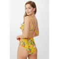 Yellow - Back - Debenhams Womens-Ladies Floral Underwired Bikini Top