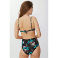 Black - Back - Debenhams Womens-Ladies Floral Underwired Bikini Top