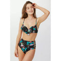 Black - Lifestyle - Debenhams Womens-Ladies Floral Underwired Bikini Top