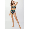Black - Pack Shot - Debenhams Womens-Ladies Floral Underwired Bikini Top