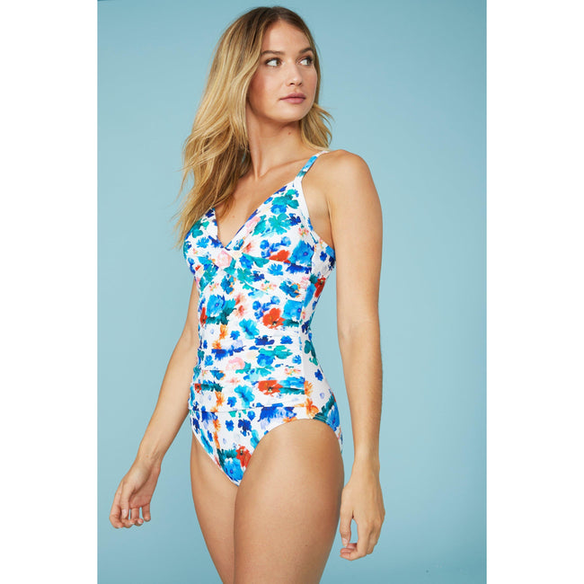 Debenhams Womens/Ladies Watercolour Twisted One Piece Swimsuit