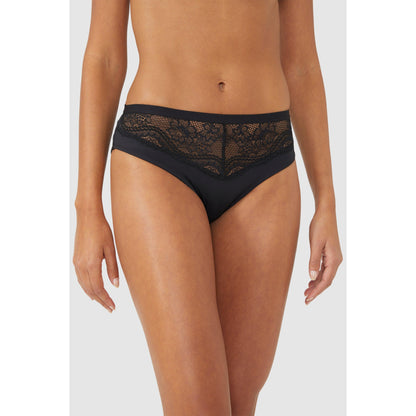 Black - Front - Debenhams Womens-Ladies Lace High Leg Knickers