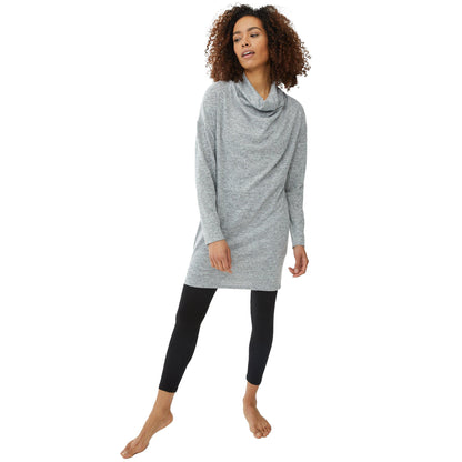 Grey Marl - Front - Maine Womens-Ladies Knitted Jersey Cowl Neck Tunic Dress