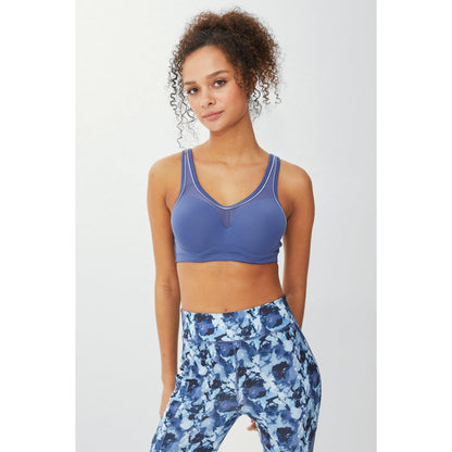 Cornflower Blue - Front - Debenhams Womens-Ladies Padded High Impact Sports Bra