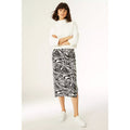 Black-White - Lifestyle - Principles Womens-Ladies Swirl Midi Skirt