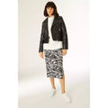 Black-White - Pack Shot - Principles Womens-Ladies Swirl Midi Skirt