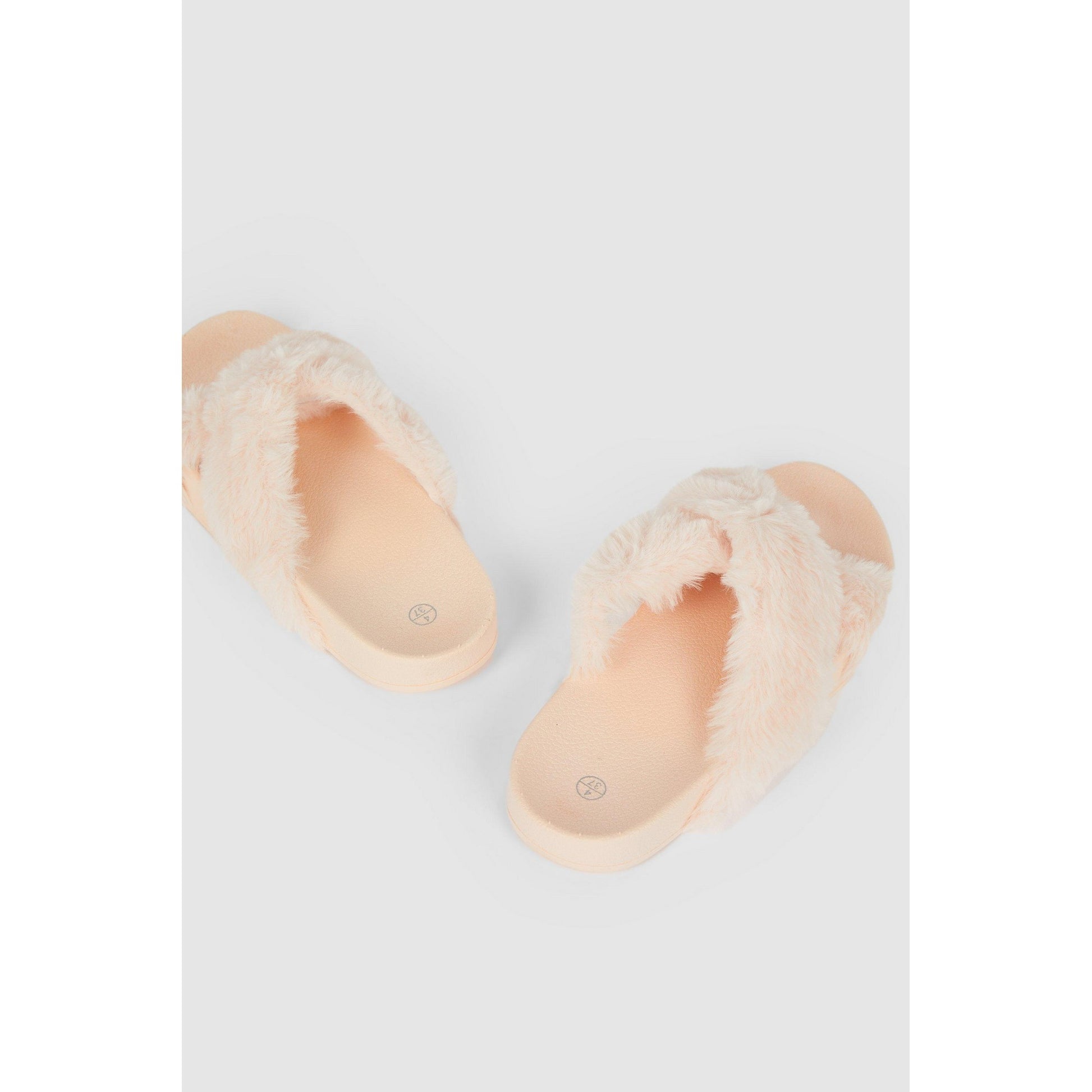 Blush - Side - Debenhams Womens-Ladies Criss-Cross Slippers