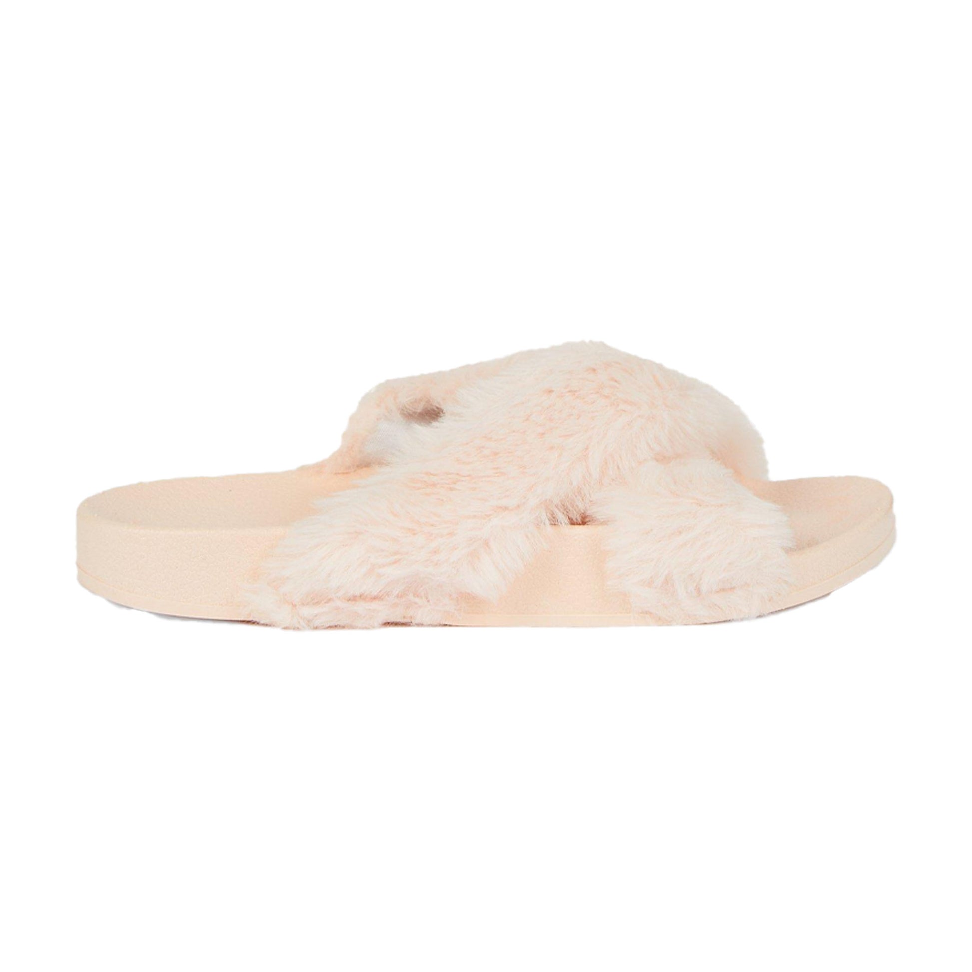 Blush - Front - Debenhams Womens-Ladies Criss-Cross Slippers