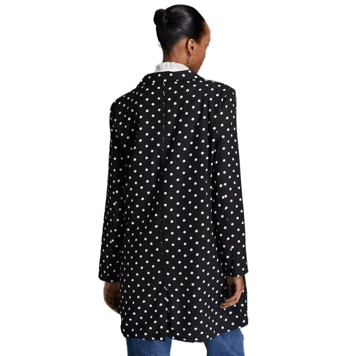 Black - Back - Principles Womens-Ladies Polka Dot Blazer