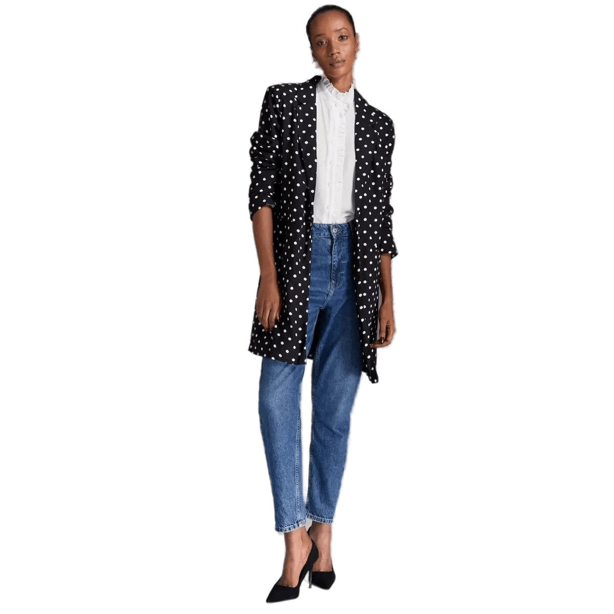 Black - Side - Principles Womens-Ladies Polka Dot Blazer