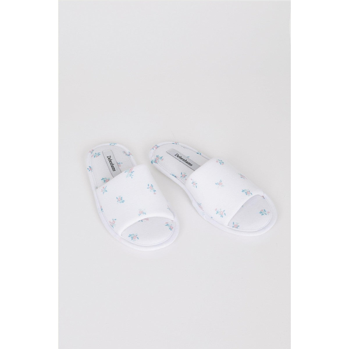 White - Back - Debenhams Womens-Ladies Floral Slippers Set
