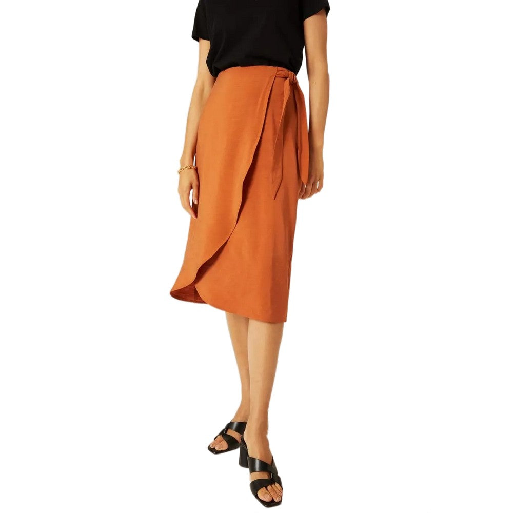 Tobacco - Front - Principles Womens-Ladies Wrap Midi Skirt