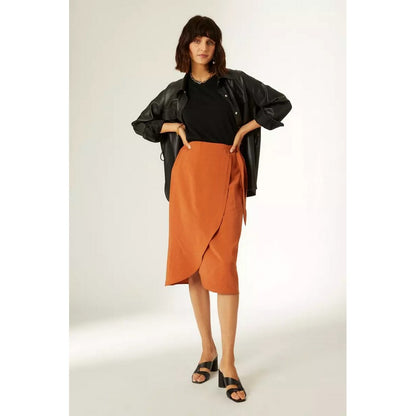 Tobacco - Lifestyle - Principles Womens-Ladies Wrap Midi Skirt