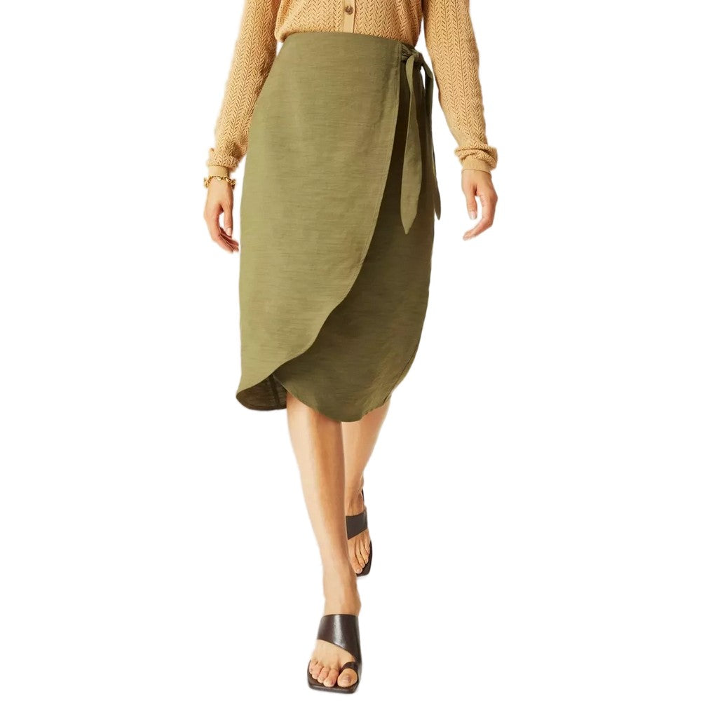 Khaki - Front - Principles Womens-Ladies Wrap Midi Skirt